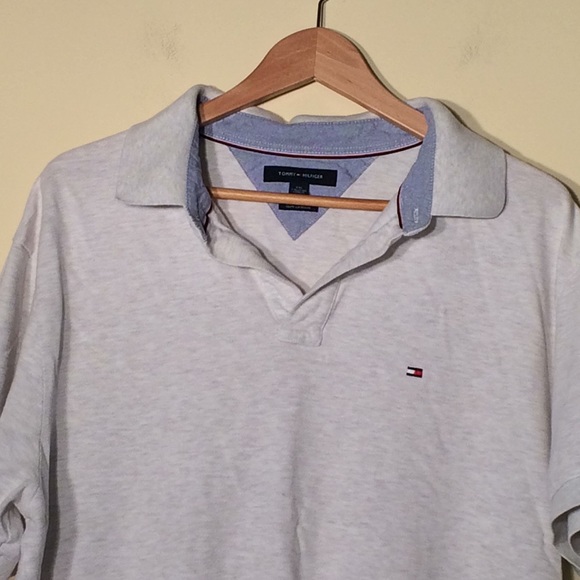 Tommy Hilfiger XXL Custom Git Polo. Light gray - Picture 2 of 4